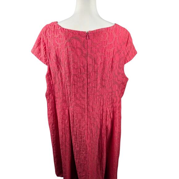 CJ Banks Women's Cap Sleeve Pink Dress Size 22W Event Spring Career Fit & Flare‎ - Picture 3 of 6